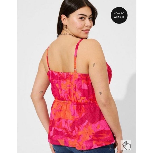 Torrid Chiffon Clip Dot Ruffle Tie Waist Tank Size 00 NWT - Picture 5 of 5